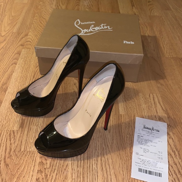 PRICE DROPPED Christian Louboutin Black Lady Peep 150 MM - Picture 2 of 12